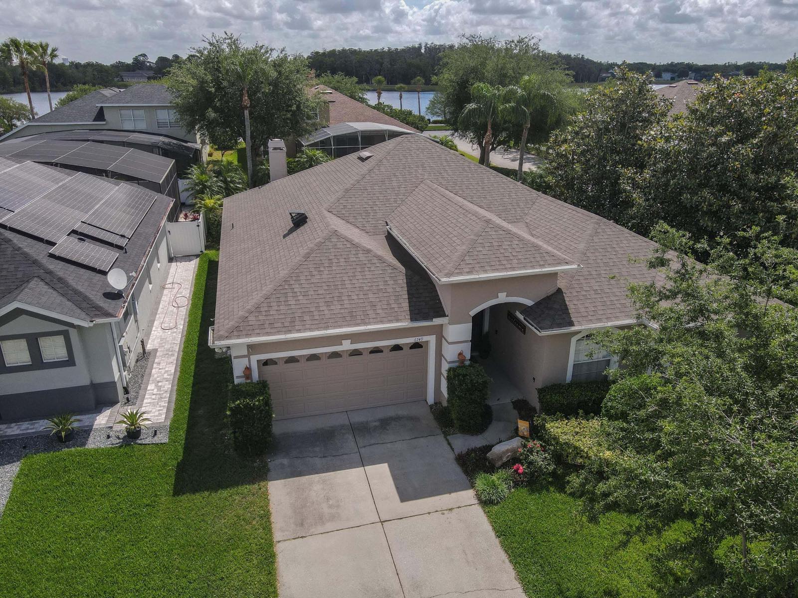 Completed shingle roof replacement on a Kissimmee home