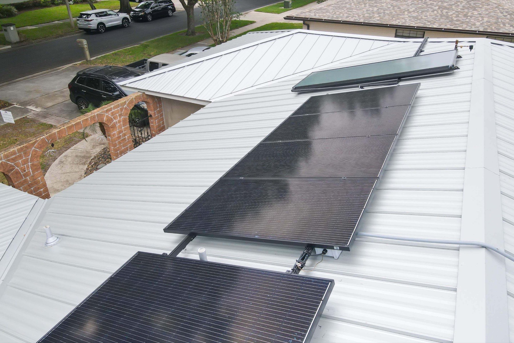 Completed metal roof replacement on an Orlando home
